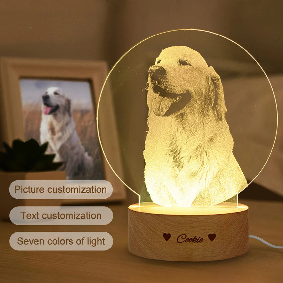 DYNAMICITY™ - PERSONALIZED 3D PHOTO LAMP WITH CUSTOM PHOTO AND TEXT